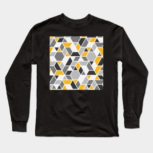 Abstract Geo - Yellow & Grey Long Sleeve T-Shirt